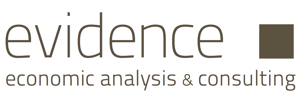 Logo und Schriftzug der evidence economic analysis & consulting